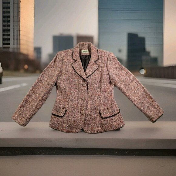 Neiman Marcus Jackets & Blazers - VTG Neiman Marcus Exclusive  Pink Tweed Wool Blend Lined Blazer
